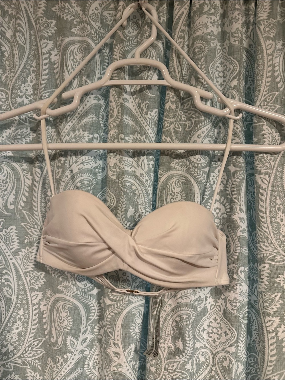 Victoria's Secret Twist-Front Strapless Bikini Top in Light Beige